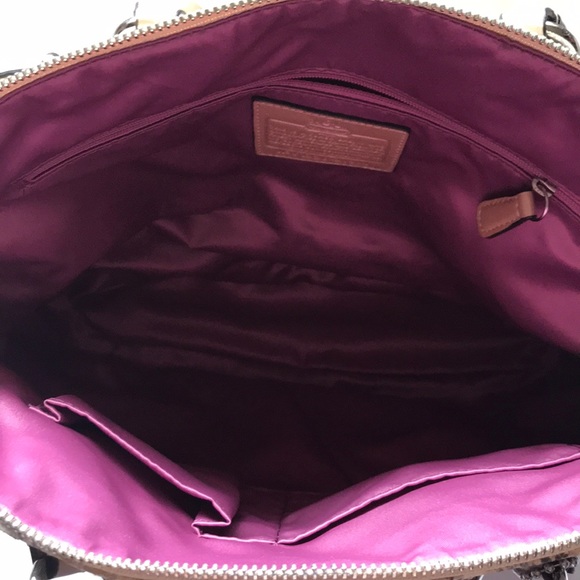 Coach Madison Diagonal Snakeskin Pattern Purse - Picture 4 of 6